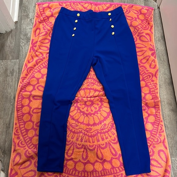 Blue stretch sailor pants-NWOT - Picture 2 of 4